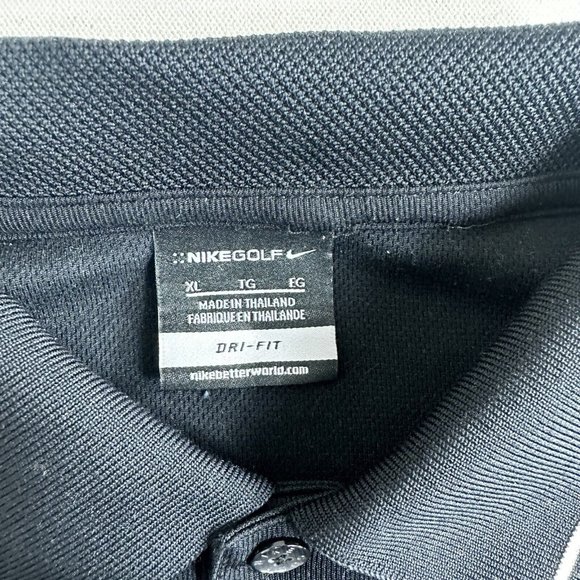 Nike Golf Polo Shirt Men's XL Black Short Sleeve Dri Fit Button Up Active - Picture 6 of 9